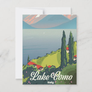 Cartel de viaje de estilo vintage del Lago de Como