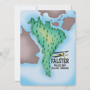 Cartel de viaje de Falster Island Dinamarca.