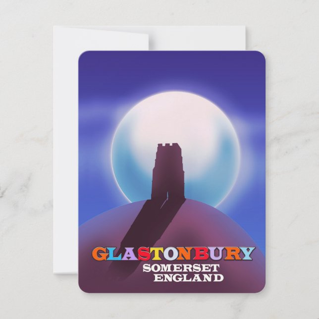 Cartel de viaje de Glastonbury Tor Somerset (Anverso)