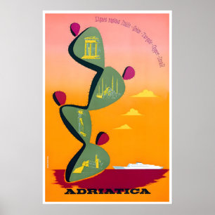 Cartel de viaje de Grecia Arte Italia Mar Adriátic