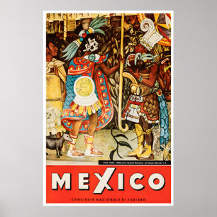 Cartel de viaje de impresión de México Arte mural 
