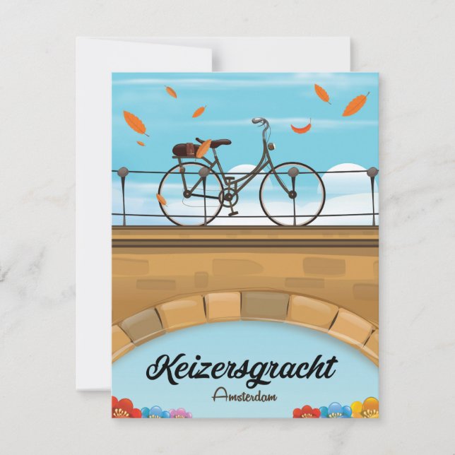 Cartel de viaje de Keizersgracht Canal Amsterdam (Anverso)