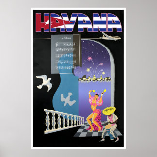 Cartel de viaje de La Habana Cuba Arte cubano (H10