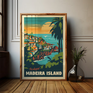 Cartel de viaje de la isla de Madeira Arte de pare