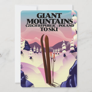Cartel de viaje de las Montañas Gigantes de Poloni