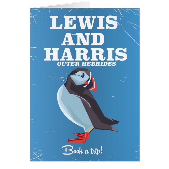 Cartel de viaje de Lewis and Harris Scotland Puffi (Frente)