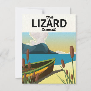 Cartel de viaje de Lizard junto al mar