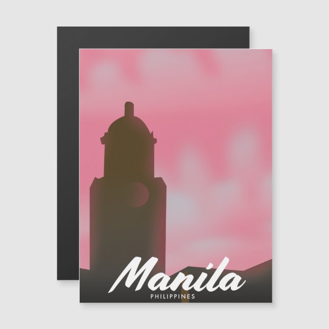 Cartel de viaje de Manila Filipinas. (Anverso/Reverso)