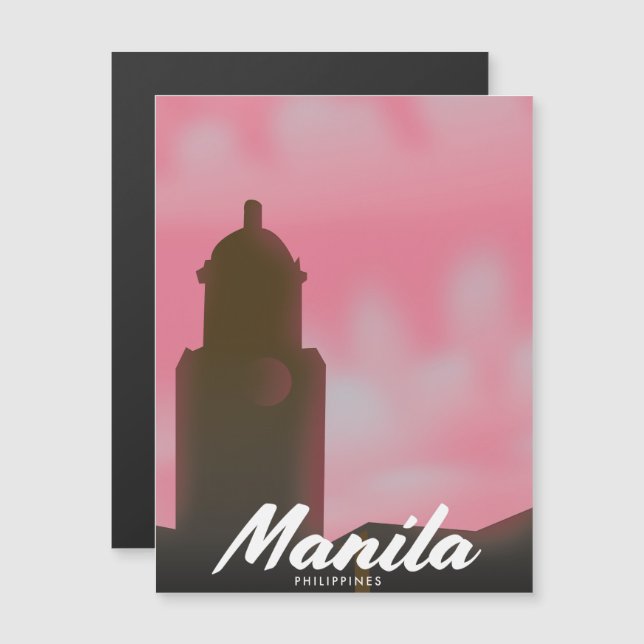 Cartel de viaje de Manila Filipinas. (Anverso/Reverso)
