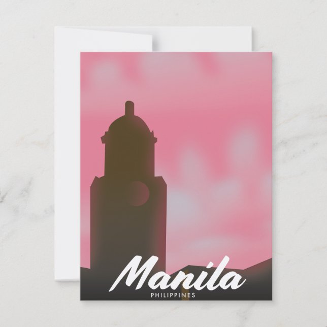Cartel de viaje de Manila Filipinas. (Anverso)