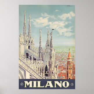 Cartel de viaje de Milán Italia Arte Impresión Ita