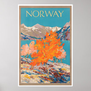 Cartel de viaje de Noruega Impresión nórdica Arte 