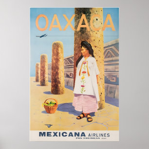 Cartel de viaje de Oaxaca México Arte Mexicano