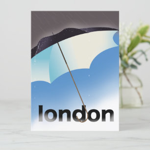 Cartel de viaje de paraguas de Londres