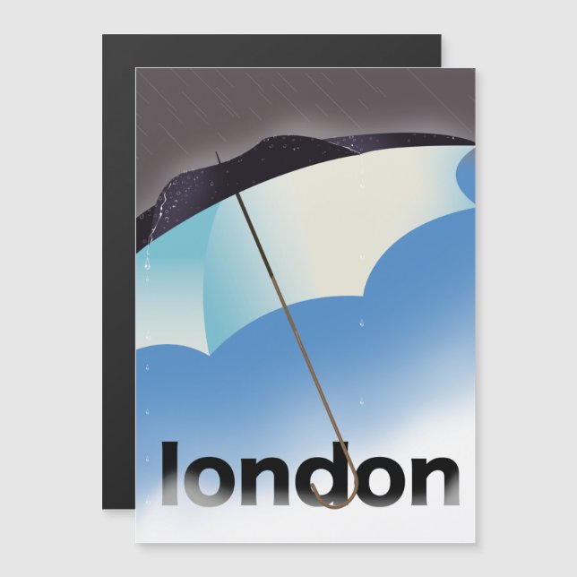 Cartel de viaje de paraguas de Londres (Anverso/Reverso)