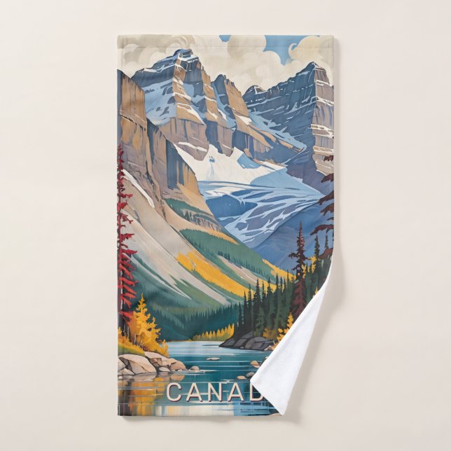 Cartel de viaje de personalizado Text Canada (Toalla de mano)