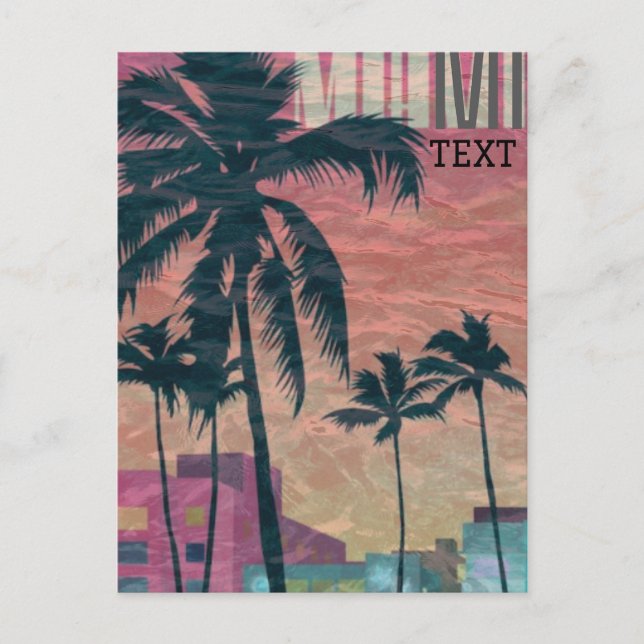 Cartel de viaje de postal de Miami (Anverso)