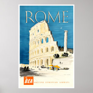Cartel de viaje de Roma Italia Arte Romano (XR3676
