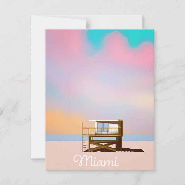 Cartel de viaje de salvavidas de Miami (Anverso)