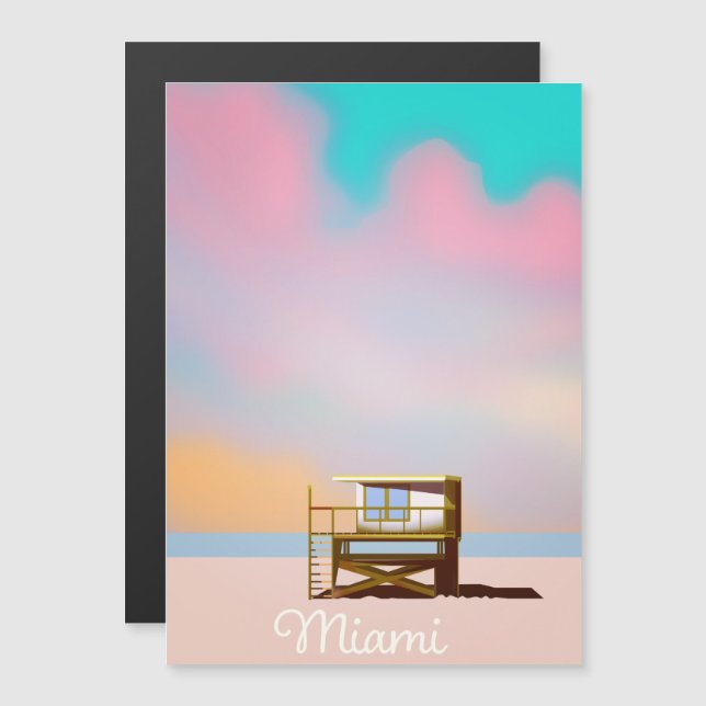 Cartel de viaje de salvavidas de Miami (Anverso/Reverso)