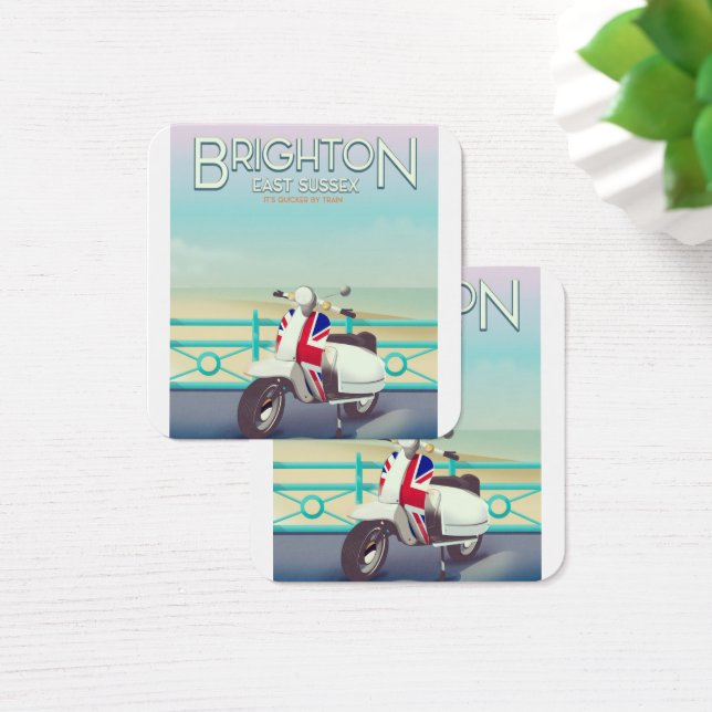 Cartel de viaje de scooter Brighton Vintage union  (Escritorio)