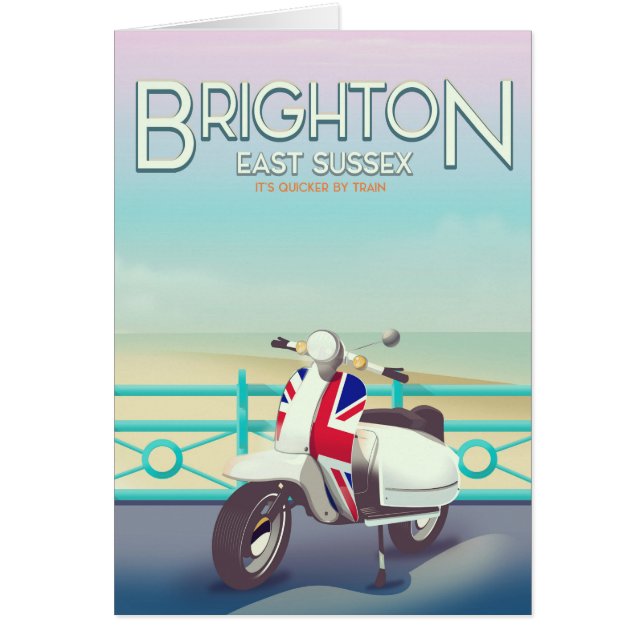 Cartel de viaje de scooter Brighton Vintage union  (Frente)