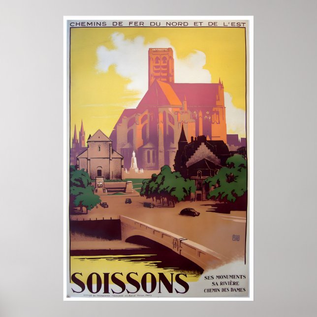 Cartel de viaje de Soissons Impresión francesa Fra (Frente)