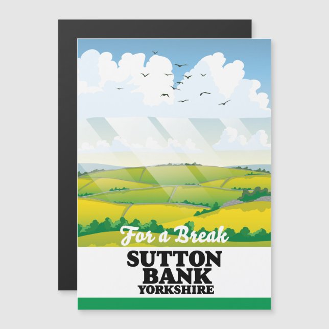 Cartel de viaje de Sutton Bank yorkshire (Anverso/Reverso)