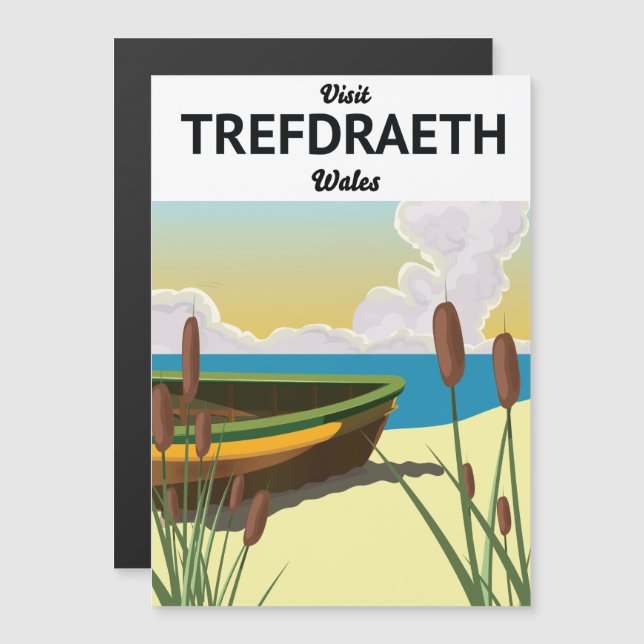 Cartel de viaje de Trefdraeth junto al mar (Anverso/Reverso)