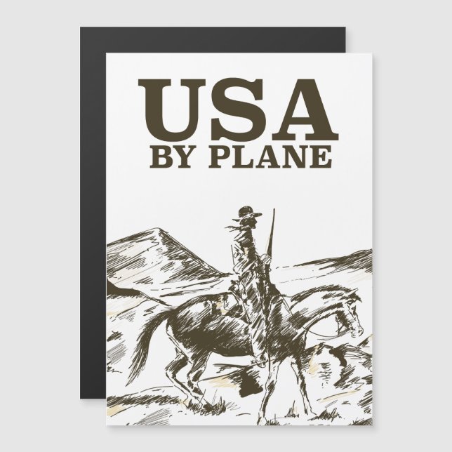 Cartel de viaje de vaquero de EE. UU. (Anverso/Reverso)