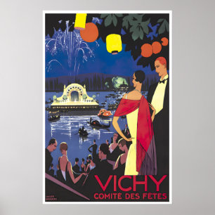 Cartel de viaje de Vichy Arte francés Impresión en