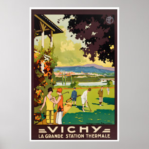 Cartel de viaje de Vichy Francia Impresión en casa