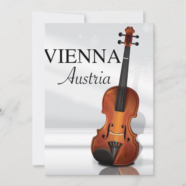 Cartel de viaje de violín de Viena Austria (Anverso)