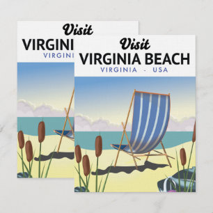 Cartel de viaje de Virginia Beach Virginia EE. UU.