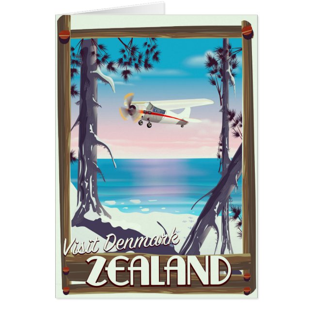 cartel de viaje de Zelanda Dinamarca (Frente)