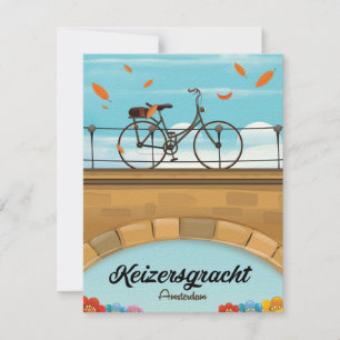 Cartel de viaje del canal Keizersgracht Amsterdam