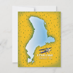 cartel de viaje del mapa del lago utah, Valle de U