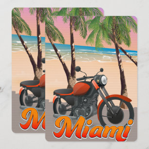 Cartel de viaje en moto de Miami