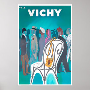 Cartel de viaje francés arte de Francia de Vichy I