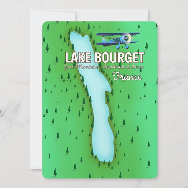 Cartel de viaje hermoso del Lago Bourget Francia (Anverso)