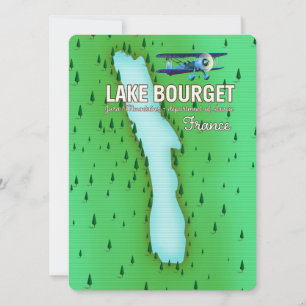 Cartel de viaje hermoso del Lago Bourget Francia