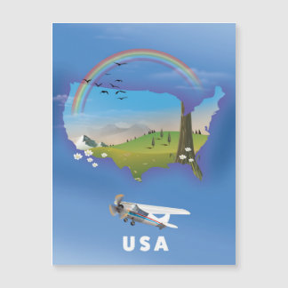 Cartel de viaje ilustrado de EE. UU.