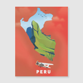 cartel de viaje ilustrado del mapa de Perú