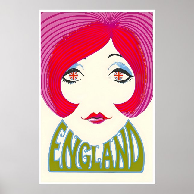 Cartel de viaje inglés de arte de Londres Inglater (Frente)