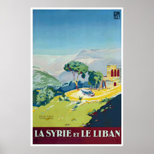 Cartel de viaje Líbano Arte Siria Impresión Póster