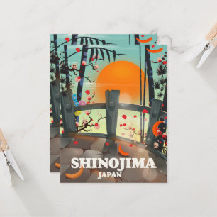 cartel de viaje mapa de Shinojima