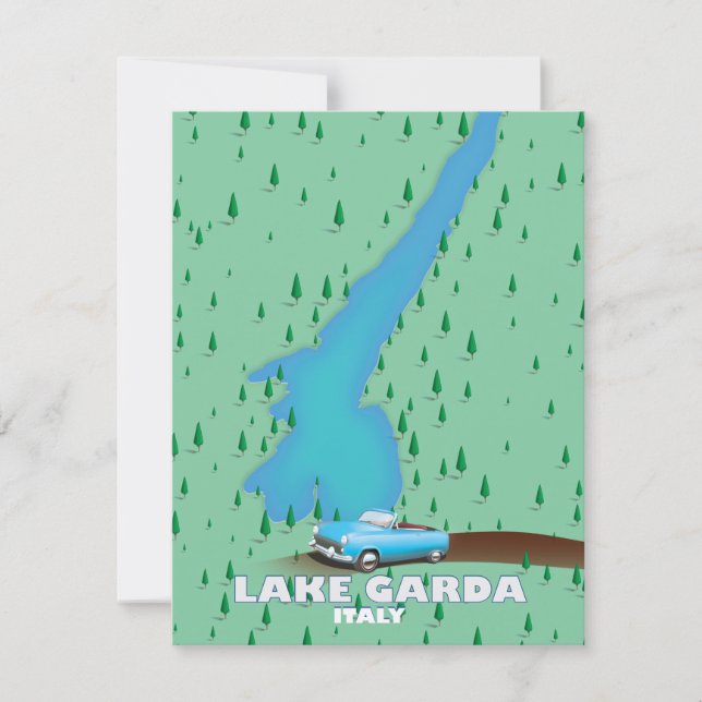 cartel de viaje mapa Lago de Garda Italia (Anverso)