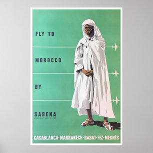 Cartel de viaje Marruecos Arte Marrakech Casablanc