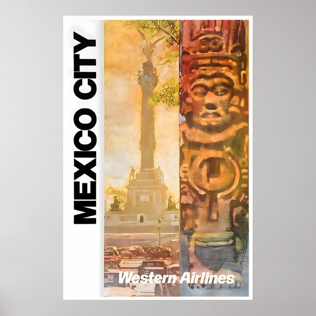 Cartel de viaje occidental de arte de la Ciudad de (Frente)