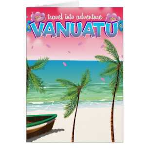 Cartel de viaje "Viaje en aventura" de Vanuatu.